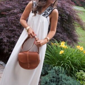 NWT J.Crew Ivory Maxi Dress With Black Embroidery and Pom Pom Trim. Size…